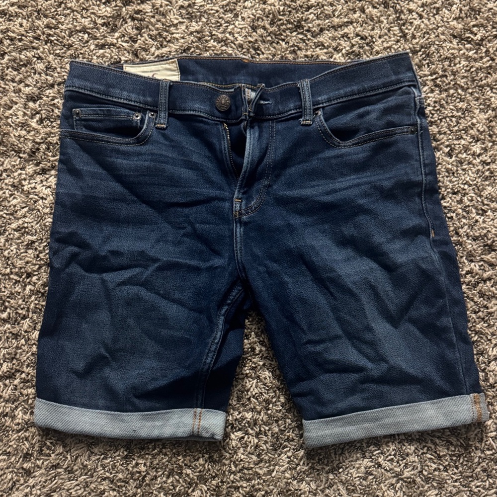 Hollister Dark Blue Jean Shorts for Men